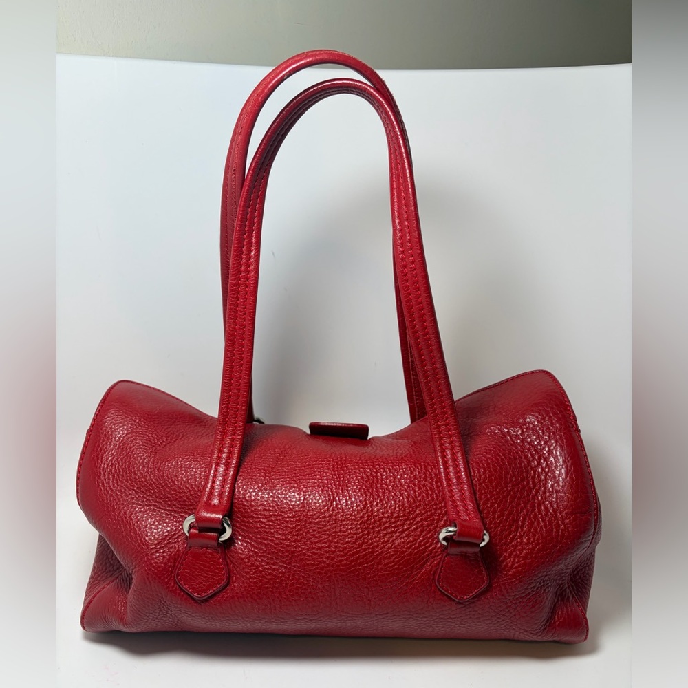 Prada Vitello Easy Red Leather East West Shoulder Bag - Picture 2 of 16